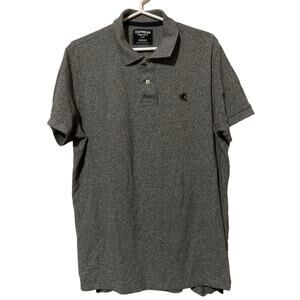 Express Pique Polo Modern Fit Men's Gray Short Sleeve Polo Shirt Size XL